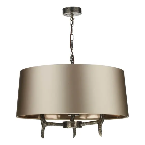 Joshua 3 Light Bronze Pendant C/W Drum Bespoke Shade