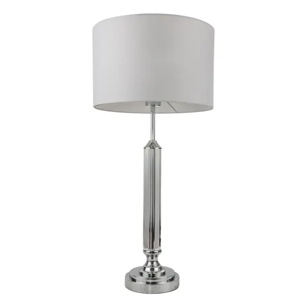 Julie Polished Chrome & Crystal Table Lamp C/W Shade