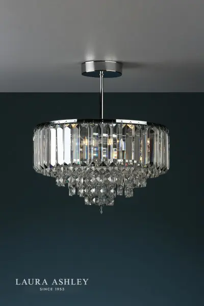 Vienna 3lt Semi Flush Crystal & Polished Chrome
