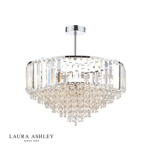 Vienna 5lt Semi Flush Crystal & Polished Chrome