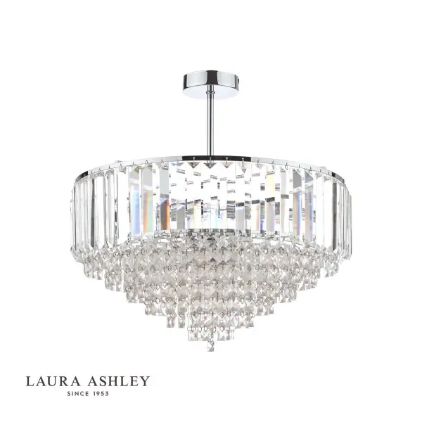 Vienna 5lt Semi Flush Crystal & Polished Chrome