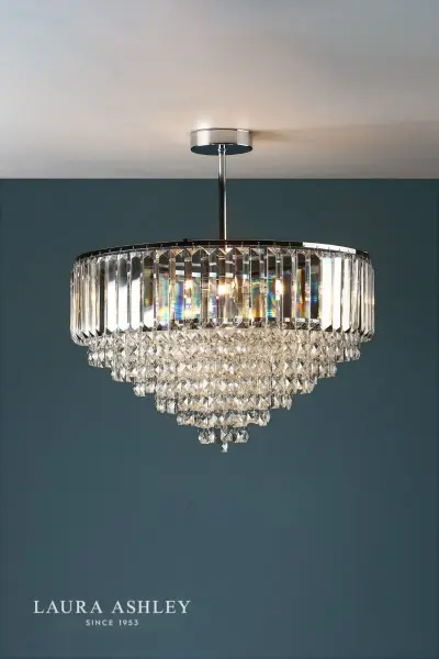 Vienna 5lt Semi Flush Crystal & Polished Chrome