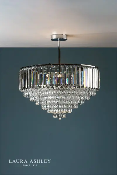 Vienna 5lt Semi Flush Crystal & Polished Chrome