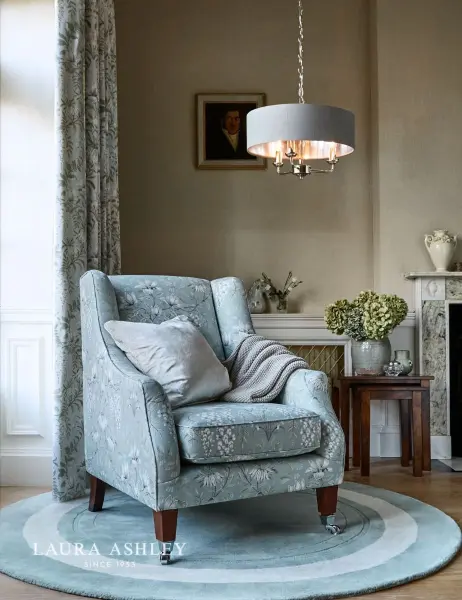 Sorrento 3 Light Pendant Satin Nickel With Natural Shade