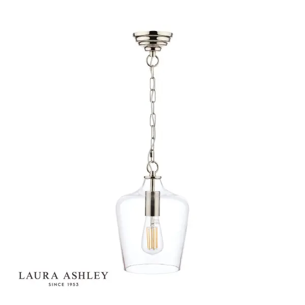 Ockley Polished Chrome & Clear Glass Pendant