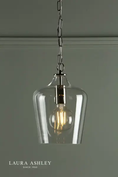 Ockley Polished Chrome & Clear Glass Pendant