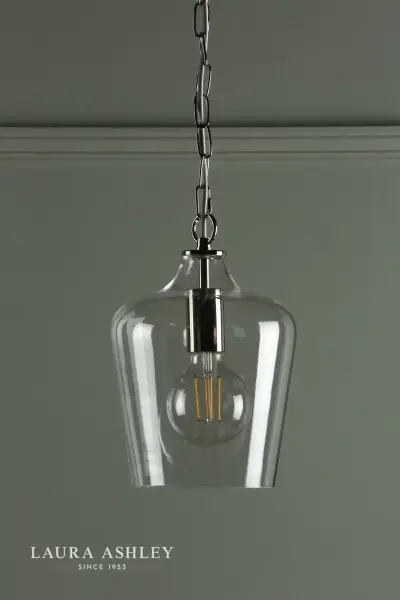 Ockley Polished Chrome & Clear Glass Pendant