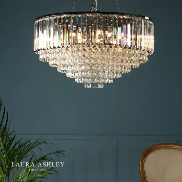 Vienna 9lt Chandelier Crystal & Polished Chrome