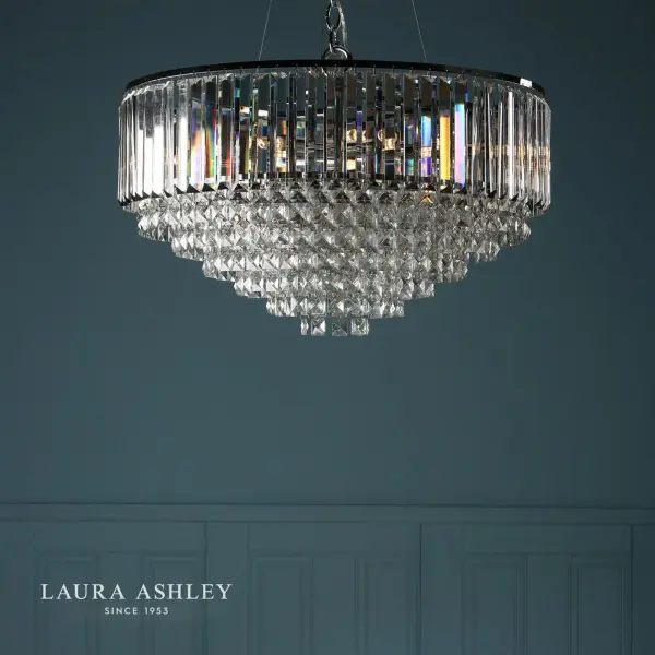 Vienna 9lt Chandelier Crystal & Polished Chrome