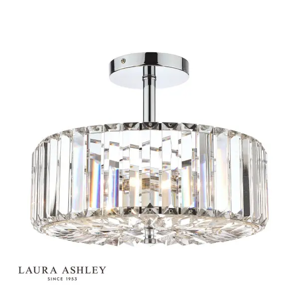 Fernhurst 3 Light Semi Flush Polished Chrome Glass