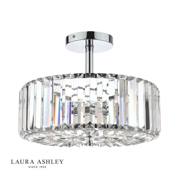 Fernhurst 3 Light Semi Flush Polished Chrome Glass