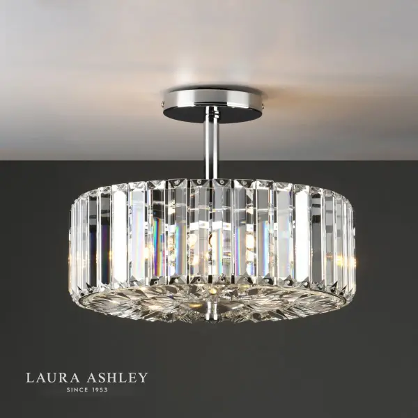 Fernhurst 3 Light Semi Flush Polished Chrome Glass