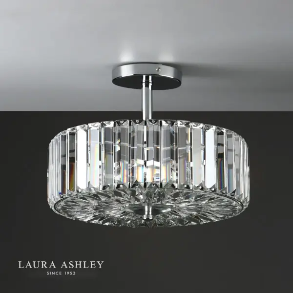 Fernhurst 3 Light Semi Flush Polished Chrome Glass