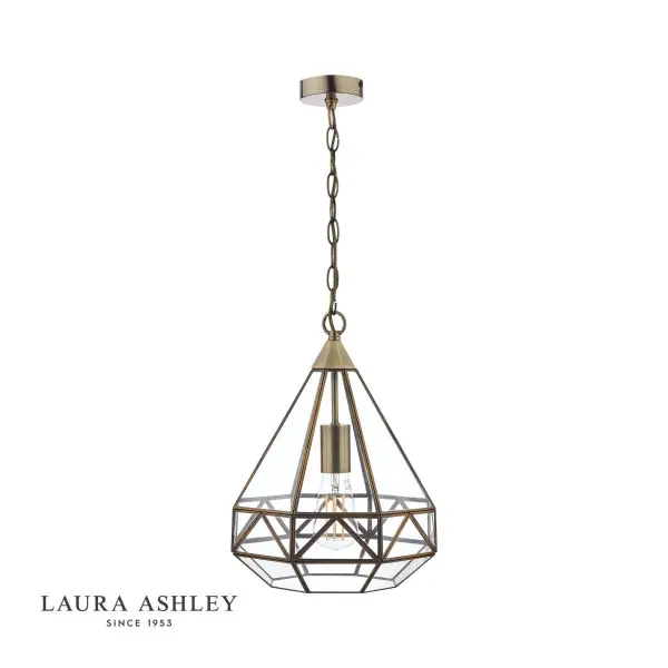 Zaria Antique Brass & Glass Pendant