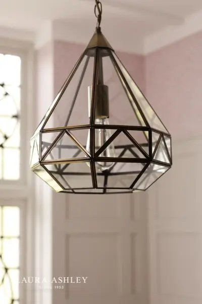 Zaria Antique Brass & Glass Pendant