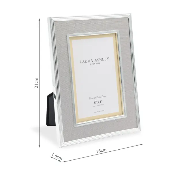 Harrison Pale Charcoal Grey Linen Photo Frame 4x6 Inch