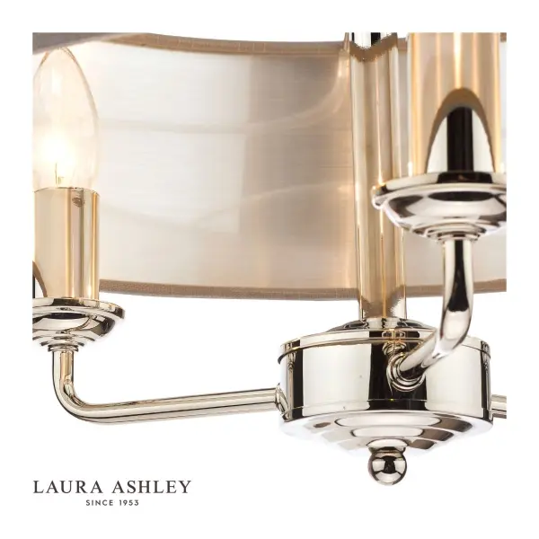 Sorrento 3 Light Pendant Polished Nickel With Charcoal Grey Shade