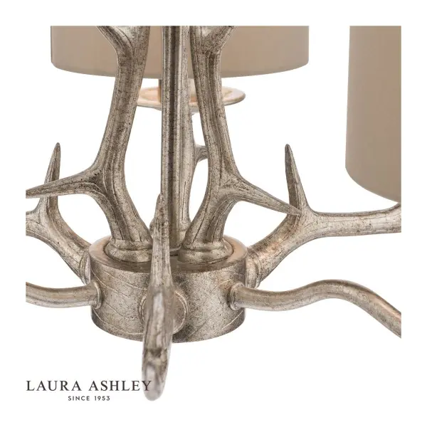 Mulroy 3 Light Antler Chandelier in Champagne Finish C/W Shades