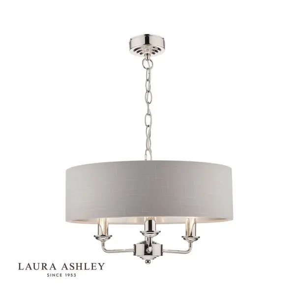 Sorrento 3 Light Pendant Polished Nickel With Silver Shade