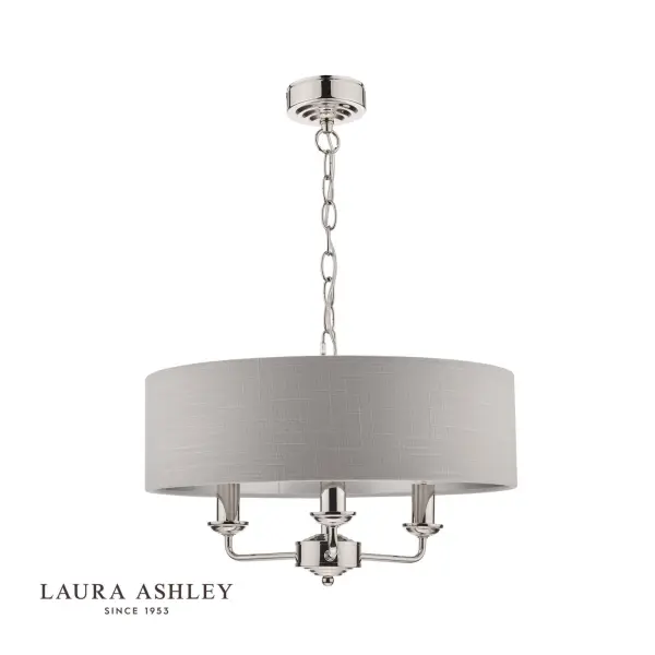 Sorrento 3 Light Pendant Polished Nickel With Silver Shade
