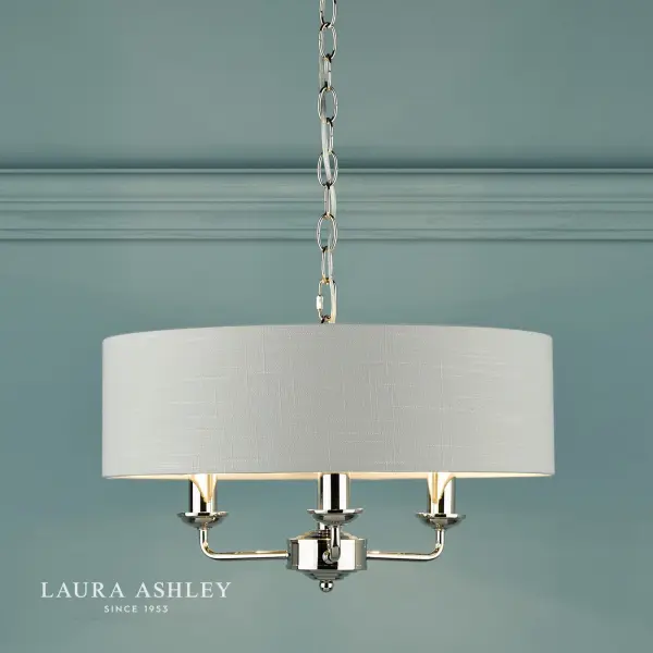 Sorrento 3 Light Pendant Polished Nickel With Silver Shade