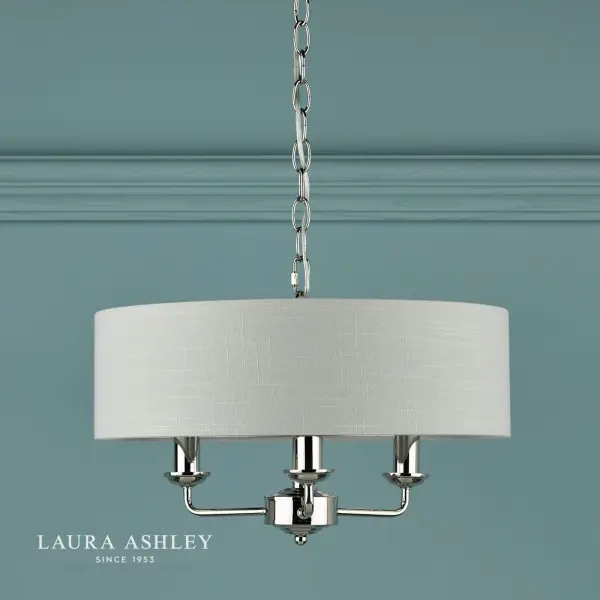 Sorrento 3 Light Pendant Polished Nickel With Silver Shade