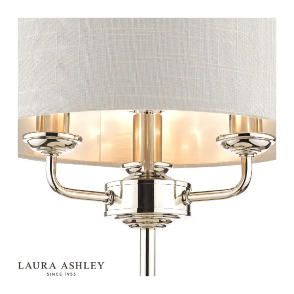 Sorrento 3 Light Table Lamp Polished Nickel With Silver Shade