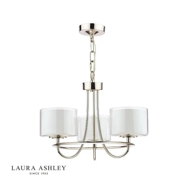 Southwell 3 Light Pendant Polished Nickel & Opal Glass