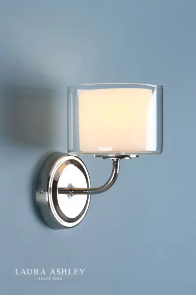 Southwell Wall Light in Polished Nickel & Glass Shade