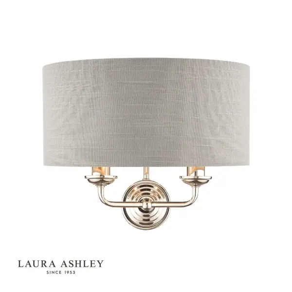 Sorrento 2 Light Wall Light Polished Nickel With Silver Shade