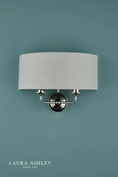 Sorrento 2 Light Wall Light Polished Nickel With Silver Shade
