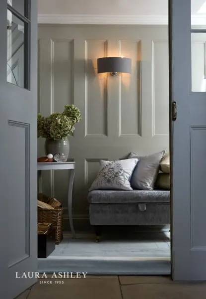 Sorrento 2 Light Wall Light Polished Nickel With Charcoal Grey Shade