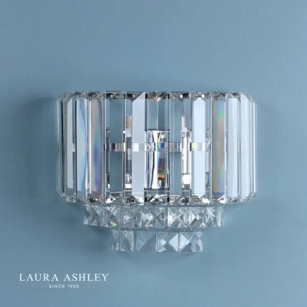 Vienna Wall Light Polished Chrome Crystal