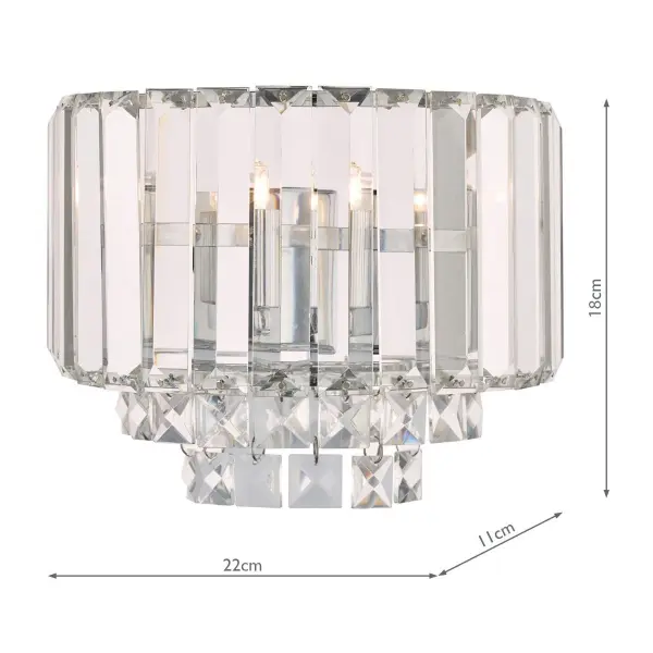 Vienna Wall Light Polished Chrome Crystal