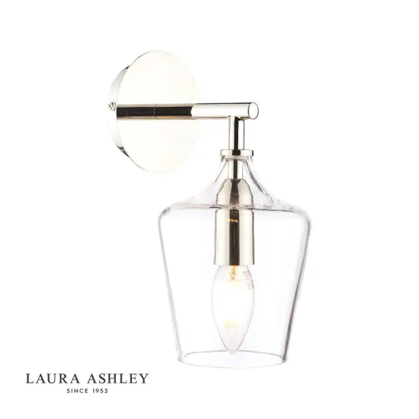 Ockley Polished Chrome Wall Light & Clear Glass