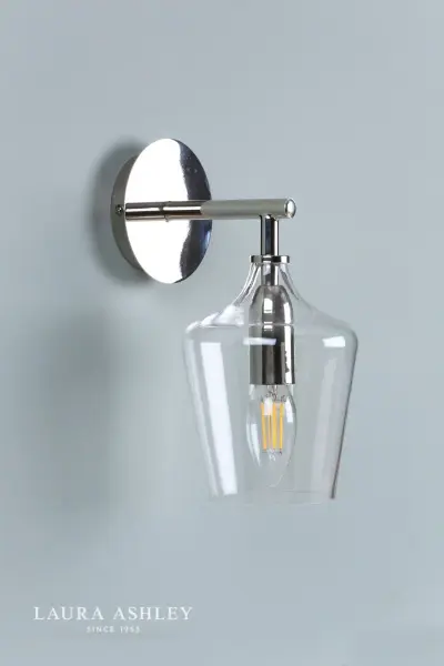 Ockley Polished Chrome Wall Light & Clear Glass