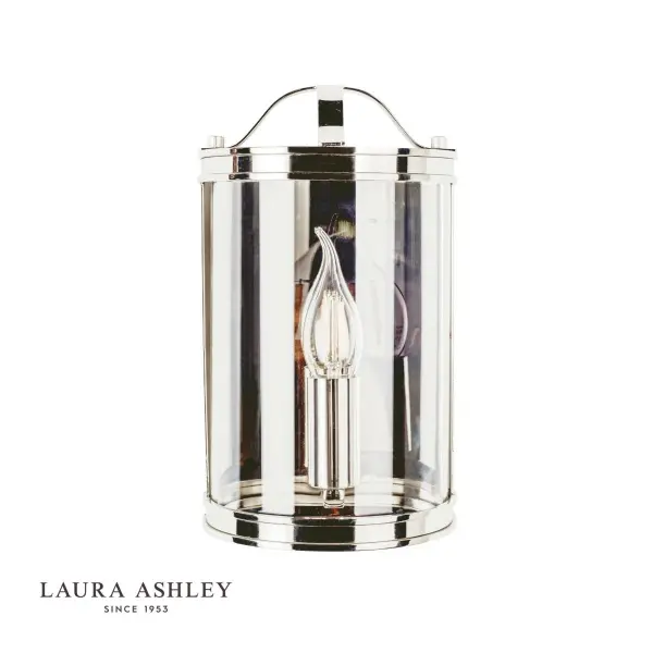 Harrington Wall Light in Polished Nickel and Glass