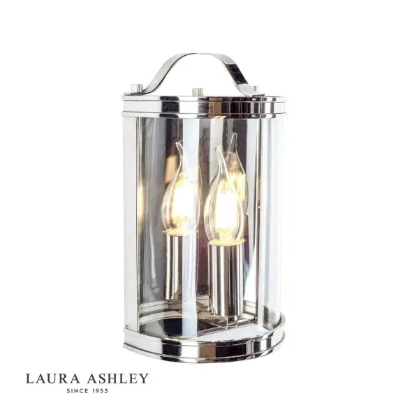Harrington Wall Light in Polished Nickel and Glass