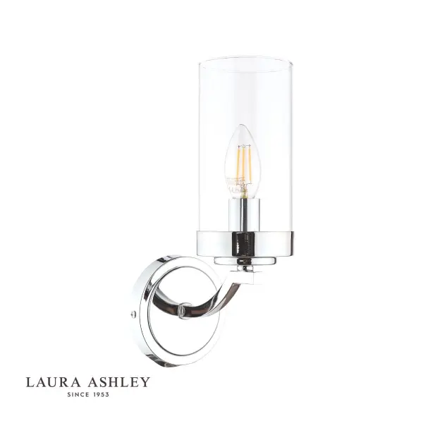 Joseph Wall Light in Polished Chrome & Glass