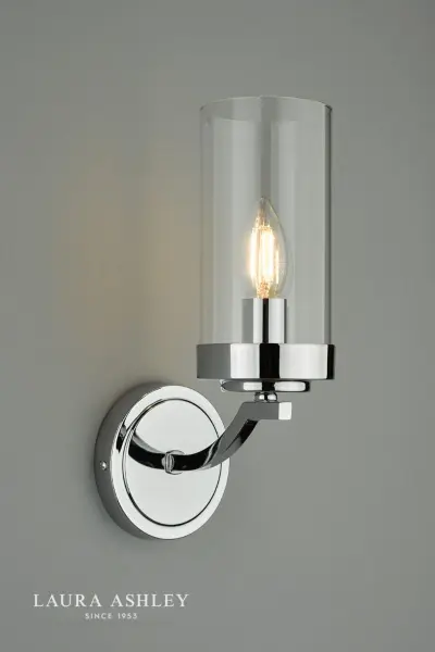 Joseph Wall Light in Polished Chrome & Glass