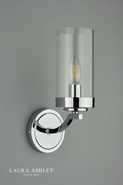 Joseph Wall Light in Polished Chrome & Glass