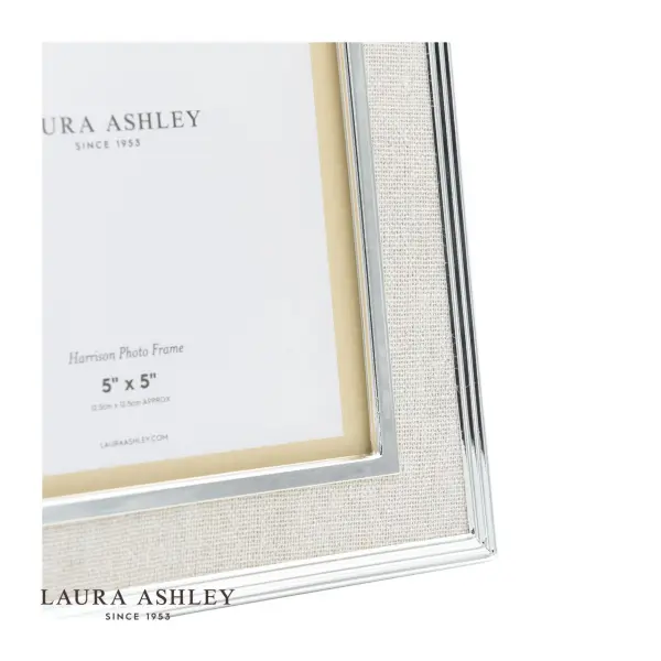 Harrison Square Polished Silver Linen Photo Frame 5x5 Inch