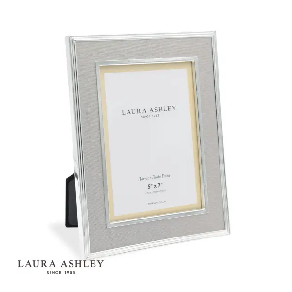 Harrison Square Polished Silver Linen Photo Frame 5x5 Inch