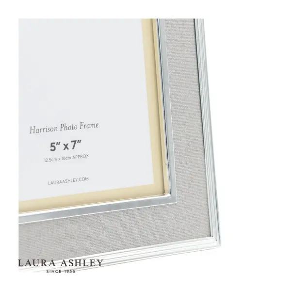 Harrison Square Polished Silver Linen Photo Frame 5x5 Inch