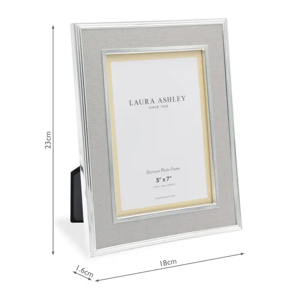 Harrison Square Polished Silver Linen Photo Frame 5x5 Inch