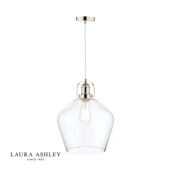 Rye Polished Nickel & Clear Glass Pendant