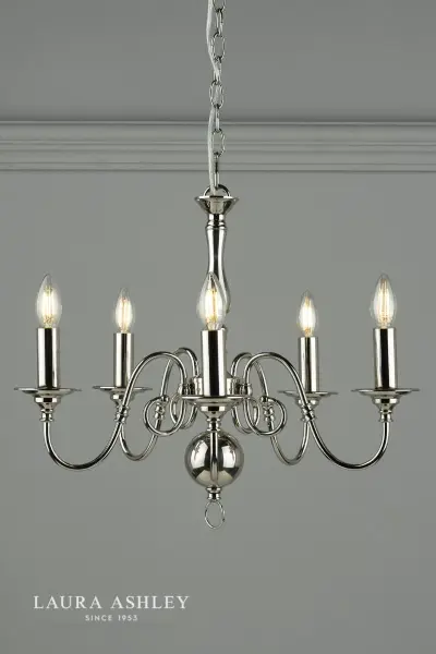 Winchester 5 Light Polished Nickel Chandelier