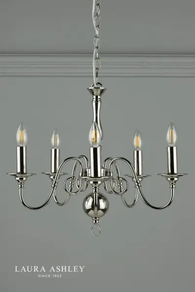 Winchester 5 Light Polished Nickel Chandelier