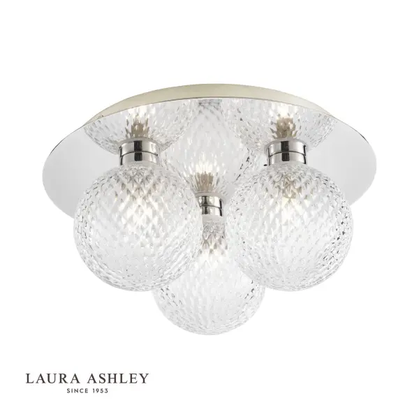 Prague 3 Light Polished Chrome Flush Fitting IP44