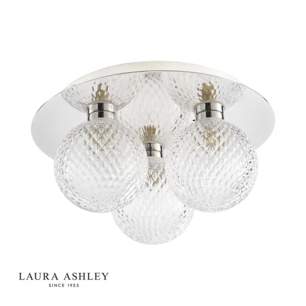 Prague 3 Light Polished Chrome Flush Fitting IP44